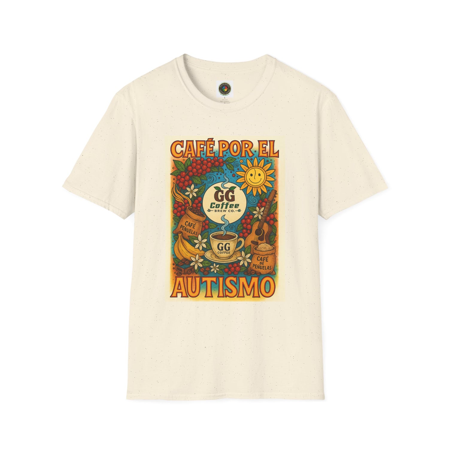 Café por el Autismo Coffee T-Shirt — GG Coffee Brew Co. Vintage Spanish Café Tee