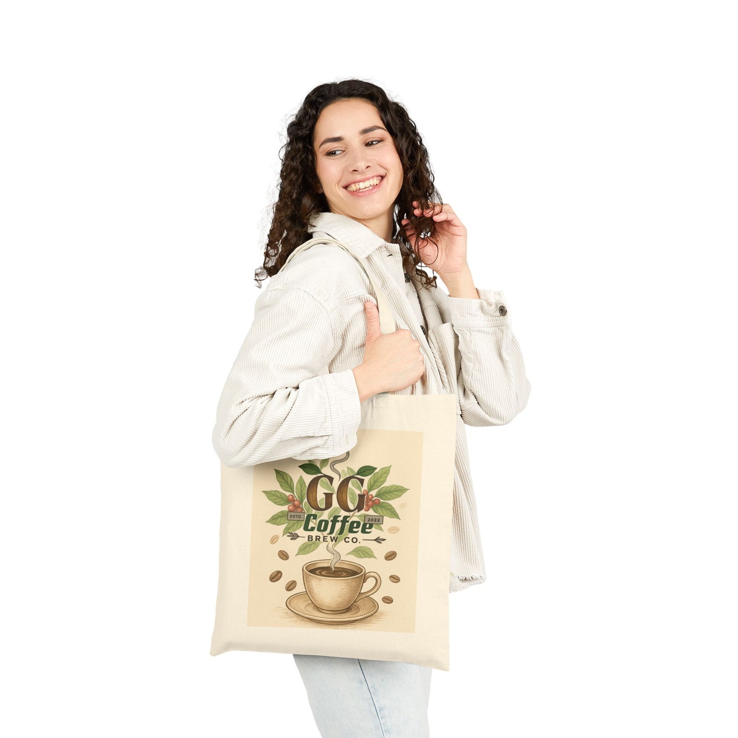 Coffee Lover's Cotton Canvas Tote Bag, Eco-Friendly Shopping Bag, Gift for Barista, Coffee-Themed Tote, Reusable Grocery Bag