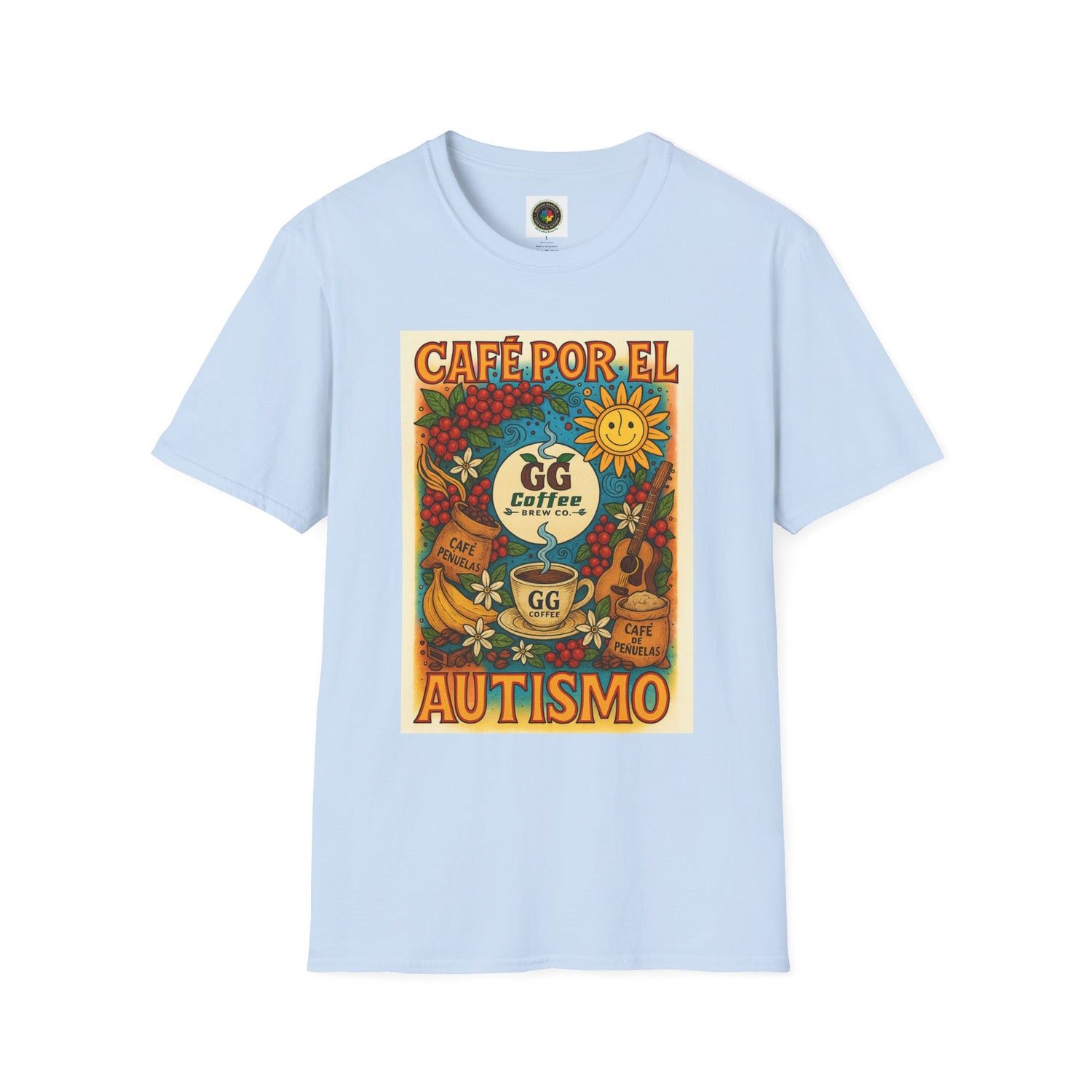 Café por el Autismo Coffee T-Shirt — GG Coffee Brew Co. Vintage Spanish Café Tee