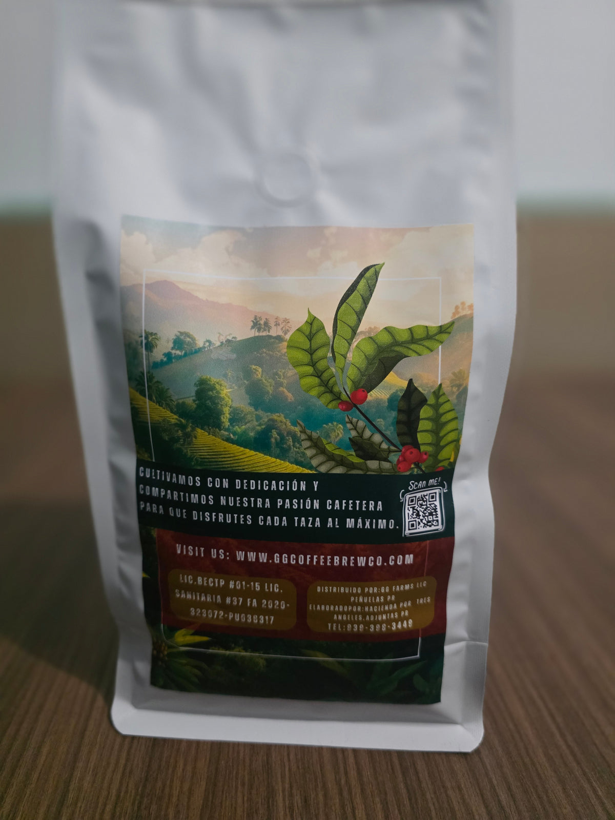 GG Brew Whole Bean Coffee 2 lbs – bolsa grande de granos de café arábica de Puerto Rico
