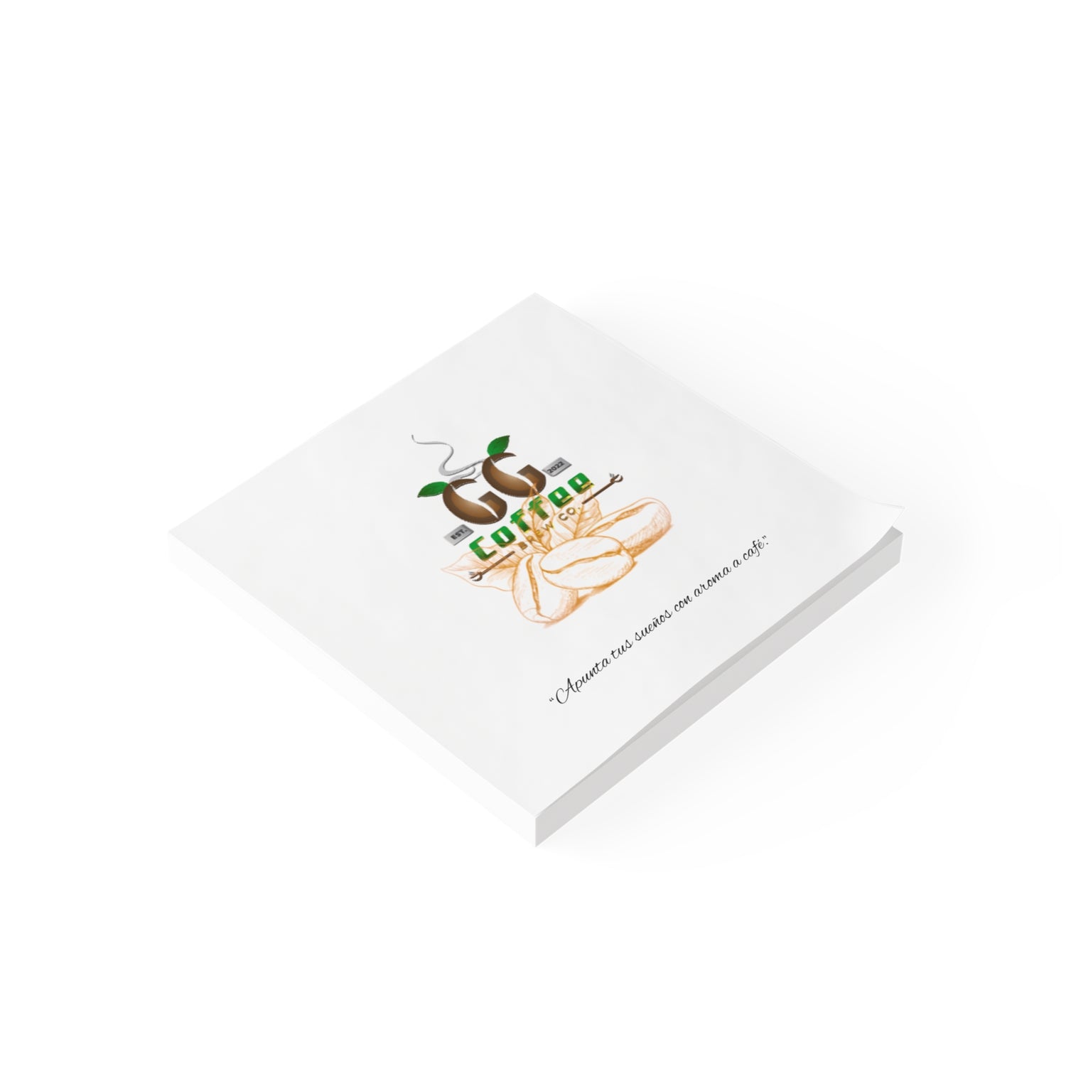 Coffee Sticky Notes featuring playful coffee cup design and motivational quote, ideal for office reminders.