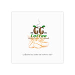 Coffee Brew Co logo featuring coffee beans and a motivational quote about dreams.