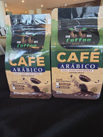 Two 8-ounce bags of GG Dual premium Arabica coffee, highlighting fresh, balanced flavors for coffee lovers.